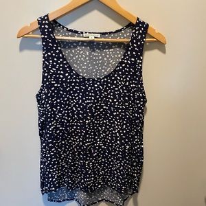 NWOT J. Crew Mercantile Scoopneck Tank - Medium Navy Polka Dot